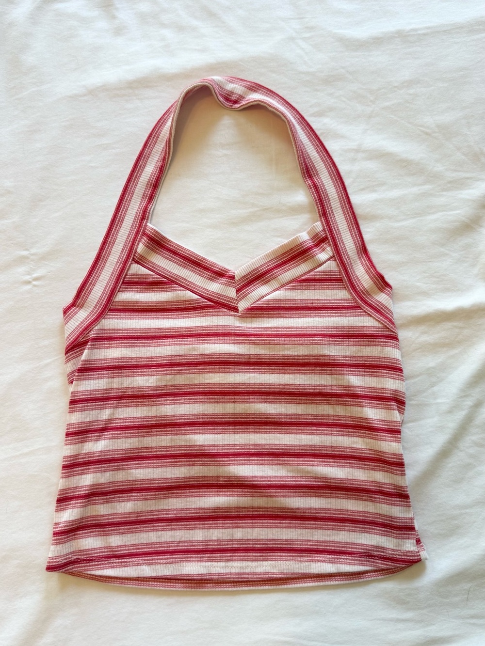 Striped Red Halter Tank Top